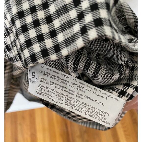 Zara Cute Gingham Plaid Shift Dress Short Sleeve Small Black and White Small - Picture 9 of 10